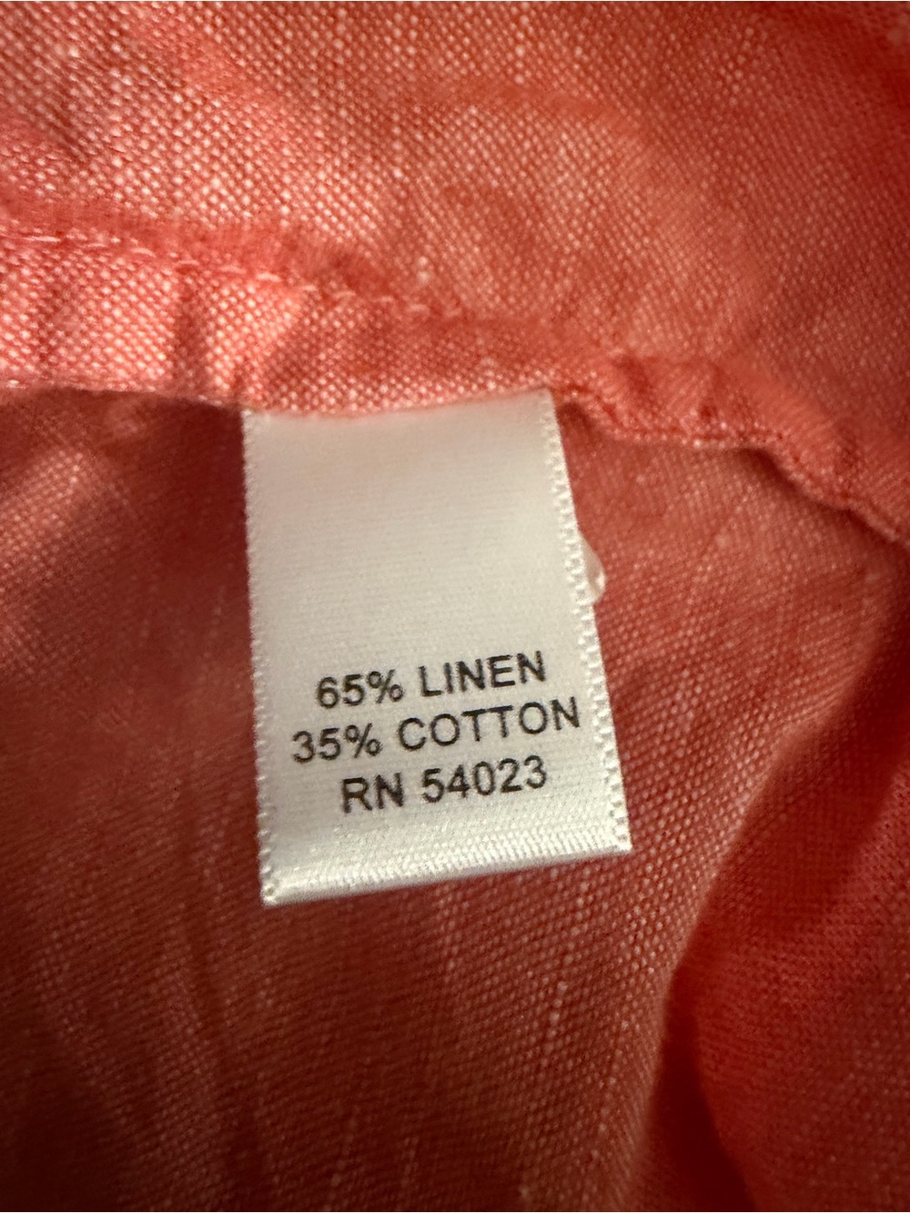 Banana Republic Size 8 Fresh Apricot Linen Cotton Button Down Shirt - Picture 4 of 6